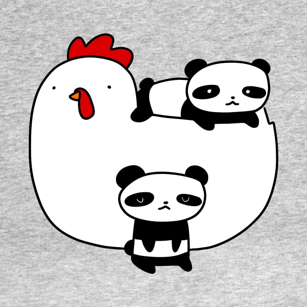 Chicken and Baby Pandas by saradaboru